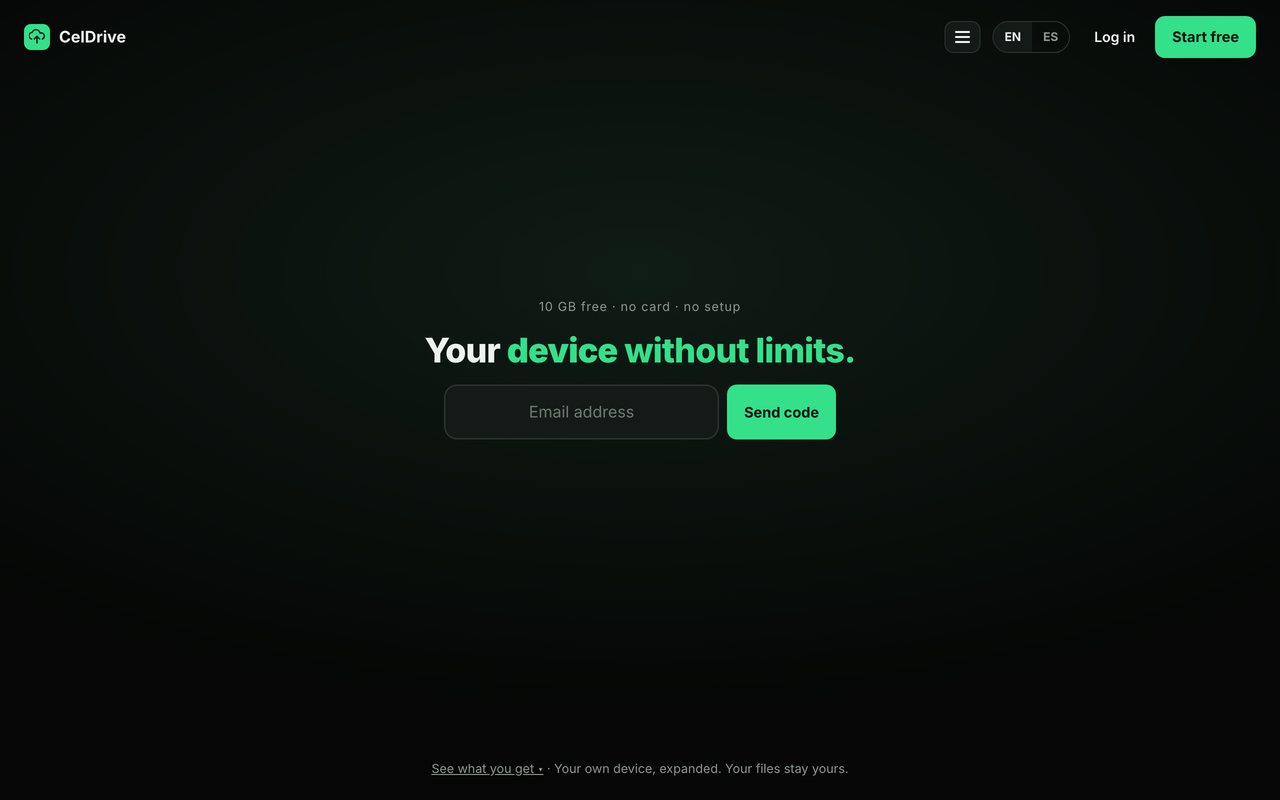 The celdrive.com homepage