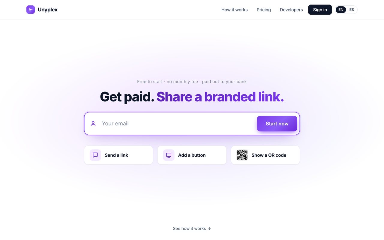 The unyplex.com homepage